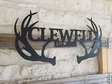 Hunting Deer horn  - Personalized Cut Metal Sign