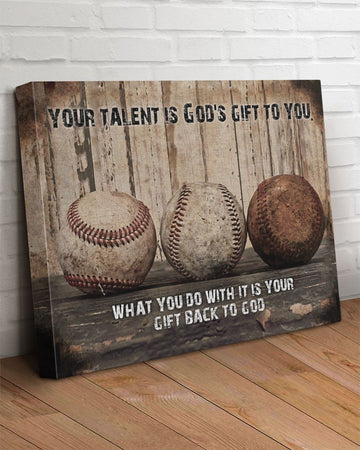 Baseball Your Talent Is God'gift To You - Matte Canvas, gift for you, gift for baseball lover, gift for sport lover, living room wall art, bedroom wall art