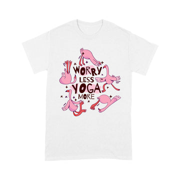Flamingo Worry Less Yoga More Standard T-Shirt
