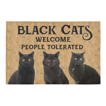 Black Cat Welcome doormat