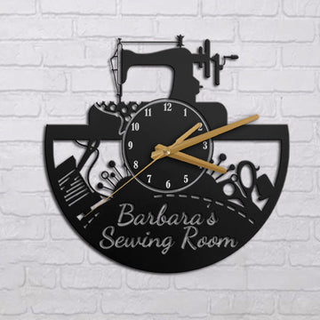 Sewing Lovers  Sewing Room - Personalized Acrylic Wall Clock