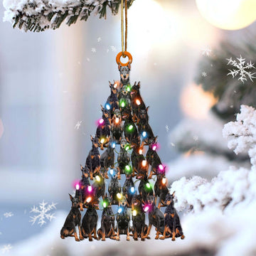 Doberman Pinscher Lovely Tree Christmas 2 sides Ornament