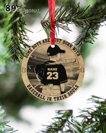 Baseball in their souls - Personalized two side ornament