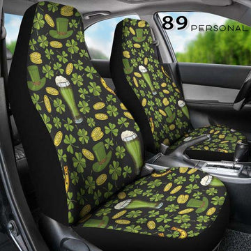 Beer And Lucky Coins For St.Patricks Day Car Seat Covers