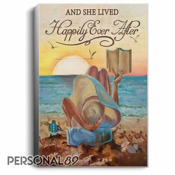 Turtle And Summer Lady Lived Happily Ever After - Matte Canvas