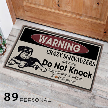 Schnauzer Funny Warning Doormat 15x25 18x24 18x30