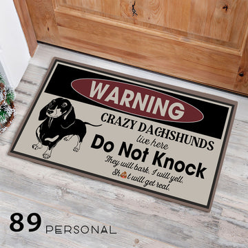 Dachshund Funny Warning Doormat 15x25 18x24 18x30