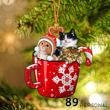 Cat Sweet Chocolate Mug Christmas Holiday - One Sided Ornament