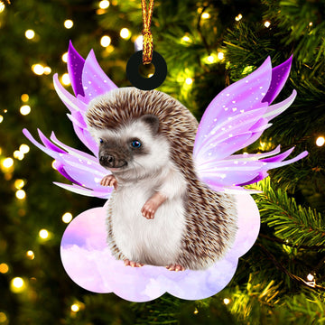 Hedgehog and wings gift for her gift for him gift for Hedgehog lover ornament