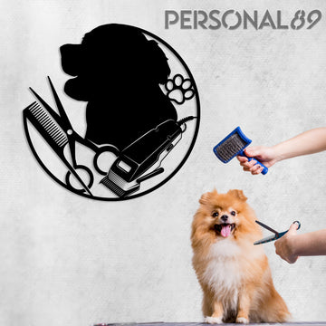 Cute Dog Pet Grooming Salon - Salon Metal Sign