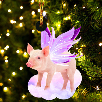 Pig and wings gift for her gift for him gift for Pig lover ornament
