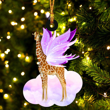 Giraffe and wings gift for her gift for him gift for Giraffe lover ornament