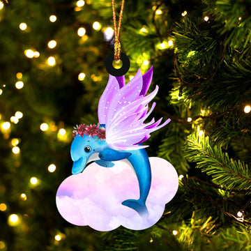Dolphin and wings gift for her gift for him gift for Dolphin lover ornament