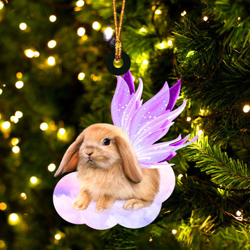 Rabbit and wings gift for her gift for him gift for Rabbit lover ornament