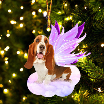 Basset Hound and wings gift for her gift for him gift for Basset Hound lover ornament