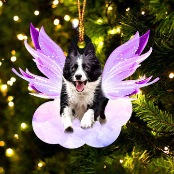 Border Collie and wings gift for her gift for him gift for Border Collie lover ornament