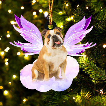 Bulldog and wings gift for her gift for him gift for Bulldog lover ornament