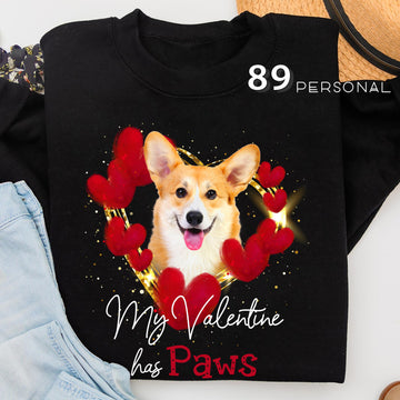 Corgi My Valentine Has Paws - Standard T-Shirt