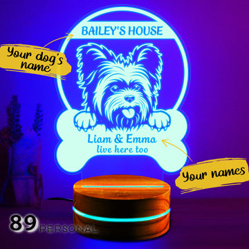 Yorkshire Terrier We All Live Here -Personalized LED Lamp ZM