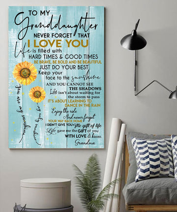 Grandma To My Granddaughter You Are My Sunshine- Matte Canvas, Gift for you, gift for her, gift for granddaughter memorial day
