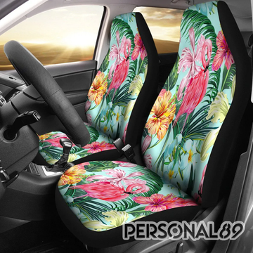 Flamingos Tropical Hibiscus Car Seat Covers