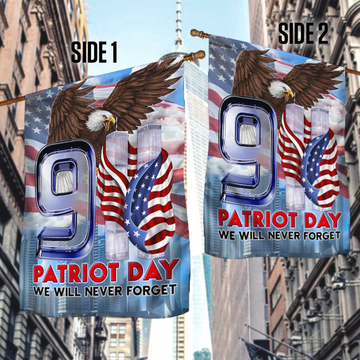 9.11 Flag Patriot Day We Will Never Forget Eagle - House Flag