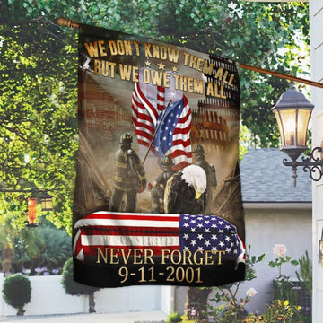9-11-2001 We Owe Them All Flag Never Forget Eagle - House Flag