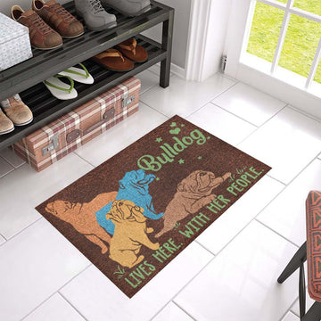 Bulldog Lives Here doormat