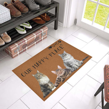 Cat Our Happy Place Doormat