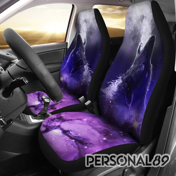 Wolf Purple Galaxy Sky Car Seat Covers