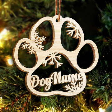 Personalized Wooden Paw Ornament Christmas Dog Cat Lovers