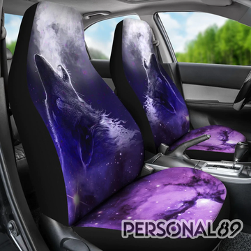 Wolf Purple Galaxy Sky Car Seat Covers