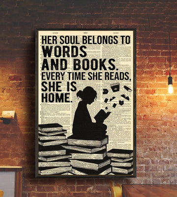 Her Soul Belongs To Words And Books - Matte Canvas, Gift for you , gift for him, gift for her, gift for book lover