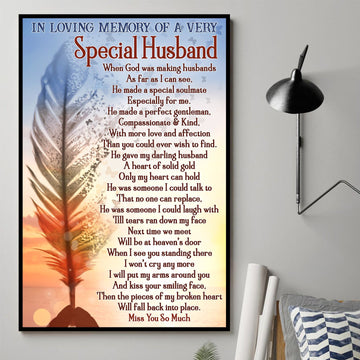 widow memorial day In Loving Memory Of A Very Special Husband - Matte Canvas, Gift for you, gift for him, gift for husband, gift for widow memorial day