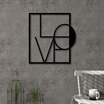 Love Squared Modern Decor | Wall Art - Cut Metal Sign