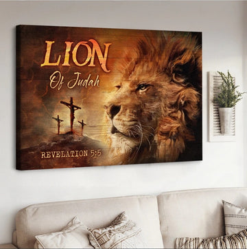 Amazing lion Orange sunset Lion of Judah - Matte Canvas