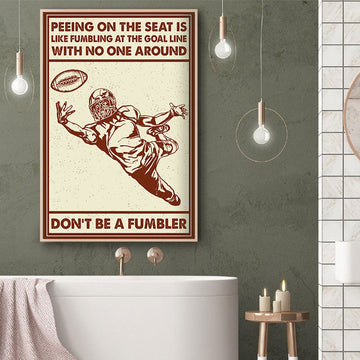 American Football Season Rugby Funny Restroom Decor Fumbling At The Goal Custom Poster