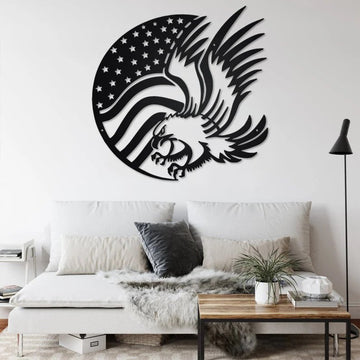 American Eagle Flag  Independence day - Cut Metal Sign
