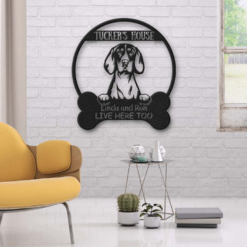 American English Coon Hound Dog Lovers Funny Personalized Metal House Sign