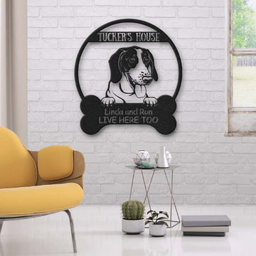 American Foxhound Dog Lovers Funny Personalized Metal House Sign