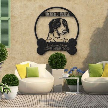 American Foxhound Dog Lovers Funny Personalized Metal House Sign