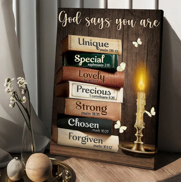 Antique book Beautiful night God says you are - Matte Canvas