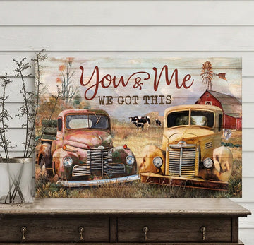 Antique ladybug car, Dairy cow, Rice field, You and me, We got this - Matte Canvas