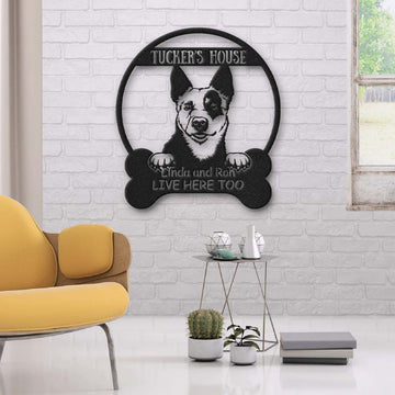 Australian Cattle Dog Lovers Funny Personalized Metal House Sign