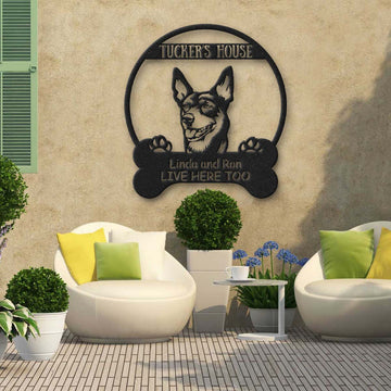 Australian Kelpie Boshih Dog Lovers Funny Personalized Metal House Sign