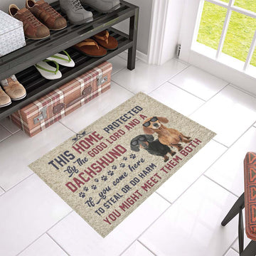 Dachshund This Home Protected Doormat