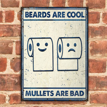 Barber Beards Are Cool Restroom Customized Classic Metal Signs