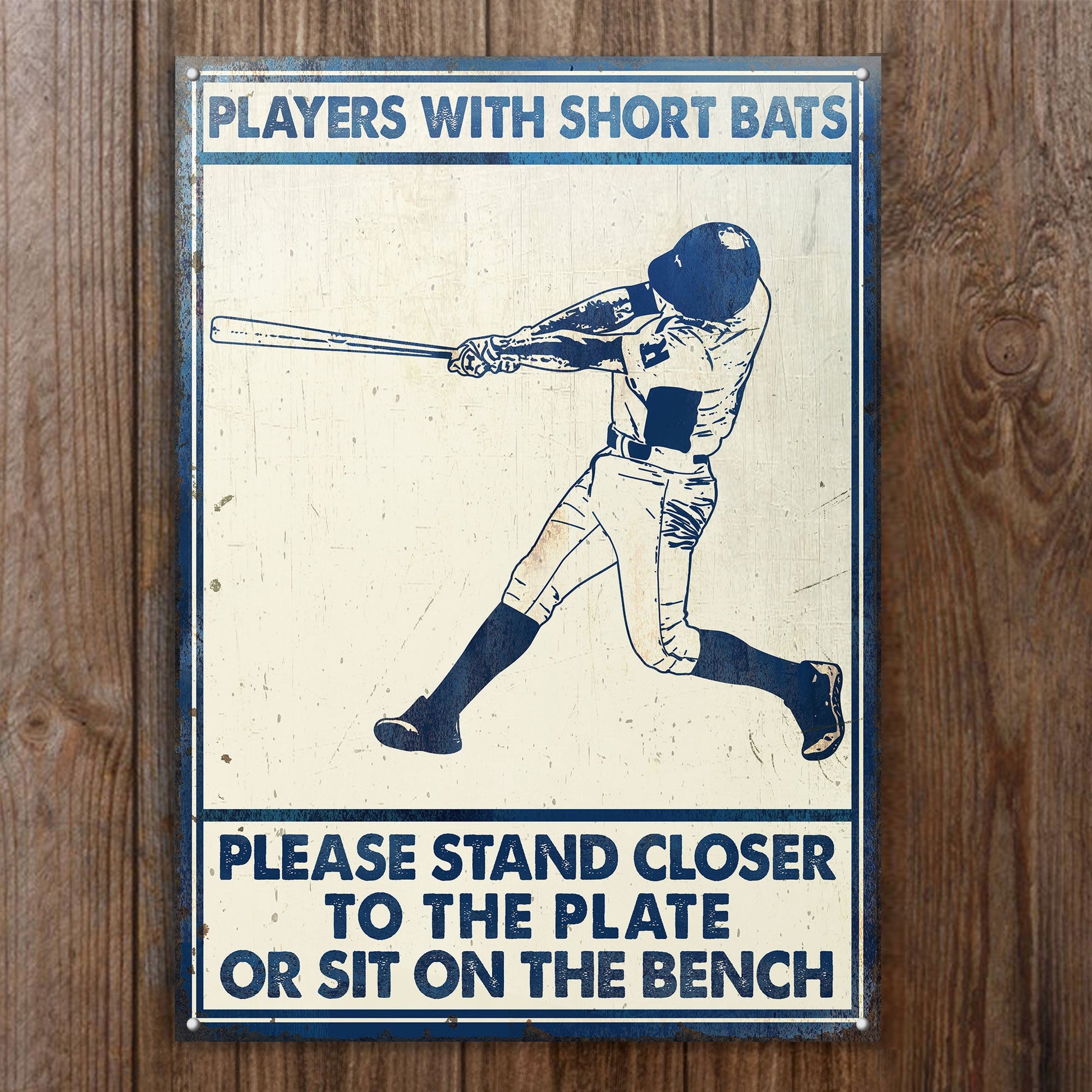 Baseball Players Short Bats Customized Classic Metal Signs