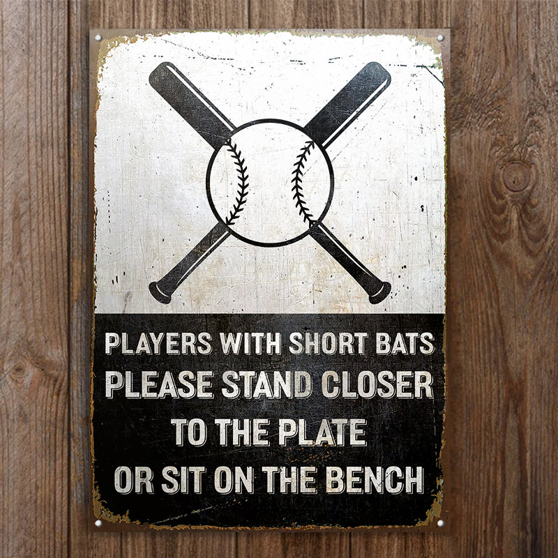 Baseball Players Short Bats Half Customized Classic Metal Signs