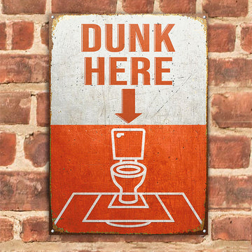 Basketball Dunk Here Restroom Customized Classic Metal Signs